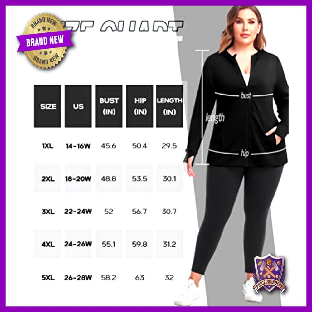 Plus Size Full Zip Workout Jacket Lightweight Hoo… - image 4
